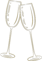 illustration of two wine glasses clinking together